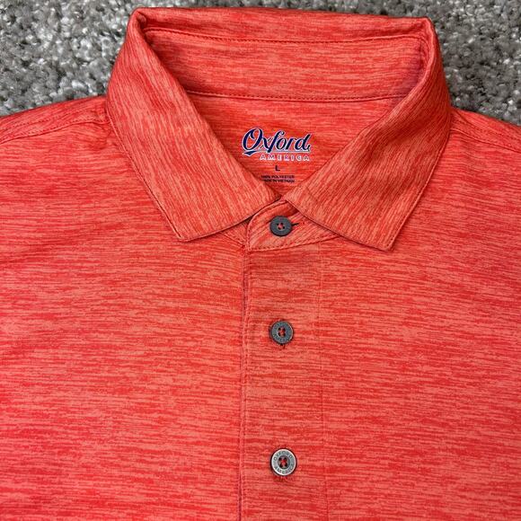 Oxford American Men's Heathered Orange Golf Polo - Size Large - Picture 4 of 4